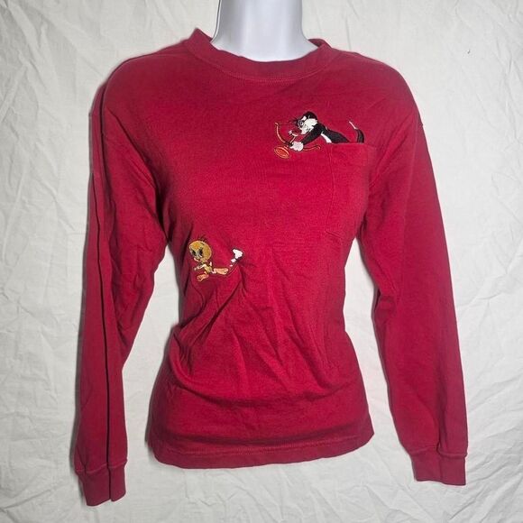 Vintage 1997 looney tunes warner bros red long sleeve tee - Picture 1 of 5